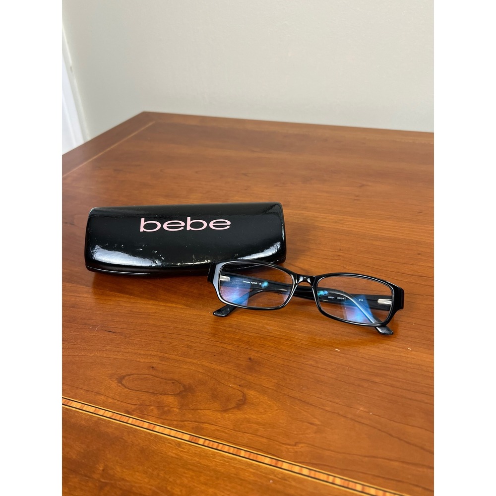 Genesis Altair G5004 Jet Black Rectangular Eyeglasses Frames with Bebe Case